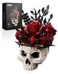 Gothic Skull Building Blocks Set Horror Botanical Brick Kit Gothic Brick