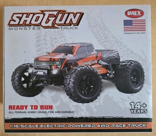 1/16 Scale Brushless Rc Truck Electric 4WD Shogun Imex Orange Ready To Run