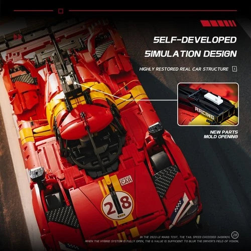 MOC 1:8 Technic Hypercar Racing Car 499P Building Blocks LMH Winner Le Mans Gift