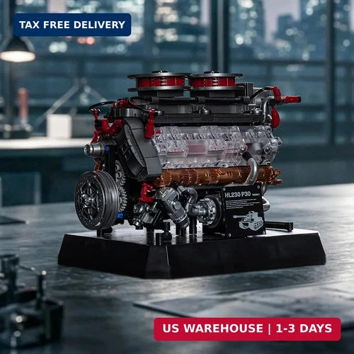 Engine Building Kit for Adults, 1236-Piece Mechanical Engine Model Building Set