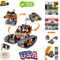3-in-1 STEM Remote Control Building Kits - Tracked Car/Robot/Tank - 2.4Ghz Re...
