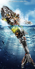 Mechanical Whale Building Blocks Set Steampunk Animal Compatible Brick Toy Model