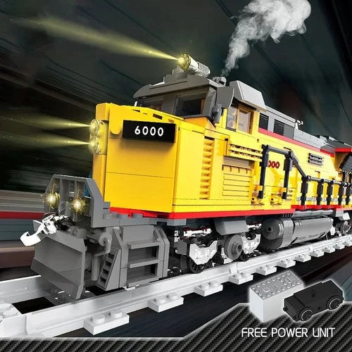 1162PCS locomotive Vintage yellow Train Building Blocks Model Train Set