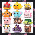 Mini Animal Building Blocks Set, 12-Piece Micro Brick Collection for Ages 14+
