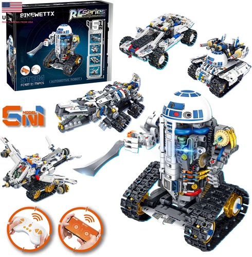 3 in 1 STEM Robotics Building Kit, 776 PCS App/Remote Control Robot Space Wars