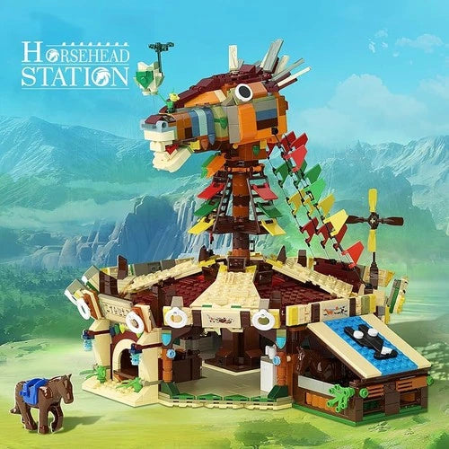 Horse Stable Building Bricks Model Kit Scene Hyrule Horse Head Station Yurt Tent