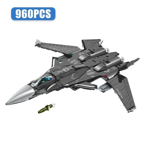 Military Fighter Aircraft Model Building Blocks Set