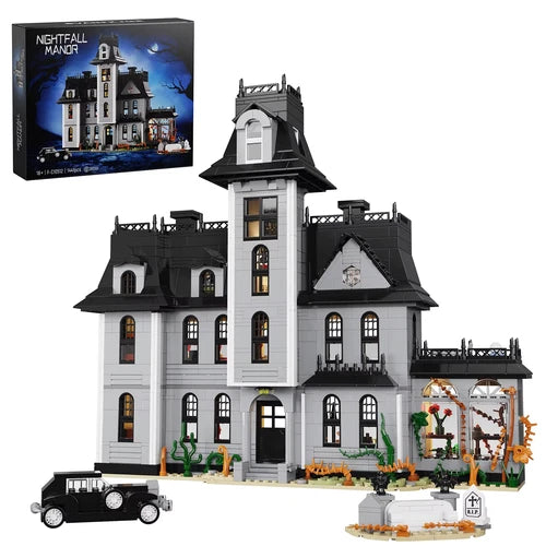 Addam Nightfall Manor Family House Building Blocks Set Mansion Horror Dark Comed
