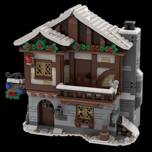 Winter Village: Mediaval Tarvern Chalet 1115 Pieces Medieval Scene Construction