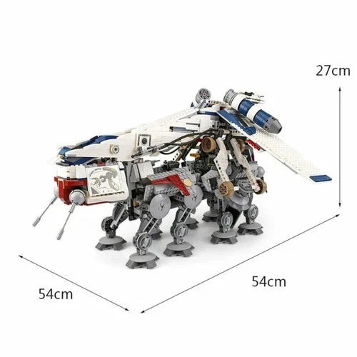 MOC Star Wars Republic Brick Dropship With AT-OT Walker Building Set 1758 PCS