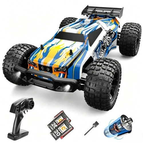 1:10 Large RC Monster Truck 48+KM/H 4WD Offroad Remote Control Car 2 Batteries