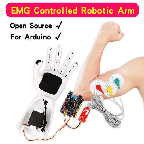 EMG Controlled Robotic Arm Arduino EMG Sensor Diy Kit School Science STEM