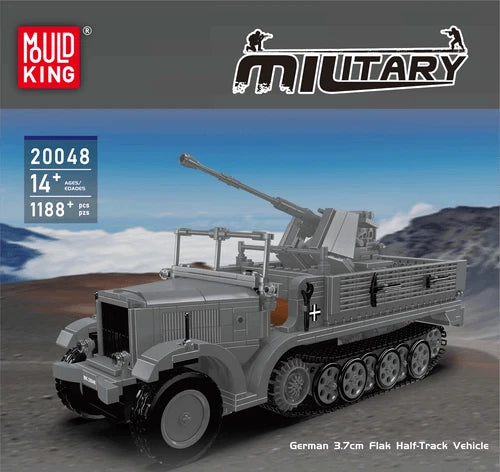 Mould King 20048 German Flak Half-Track Vehicle Building Bricks 1188pcs Playset