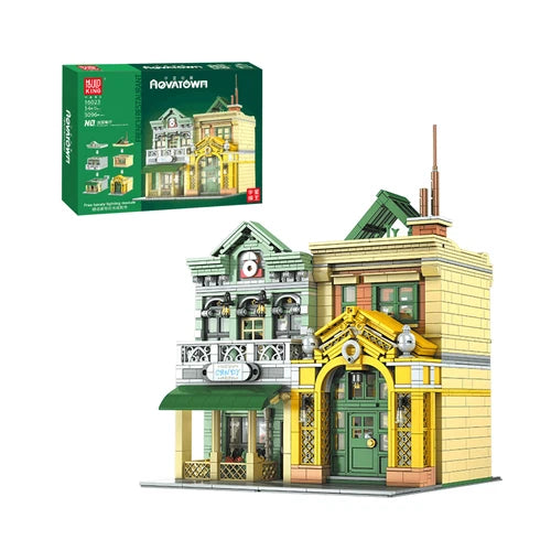 Modular French Restaurant Street View Architecture Building Blocks Toy 3096pcs