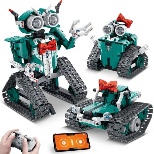 IQKidz APP/Remote Control Building Kits for Kids Ages 8-12 - 3 in 1 Robot Car