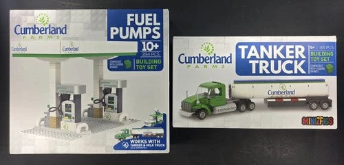Cumberland Farms Minizfigz Fuel Pumps And Tanker Truck Set Sealed
