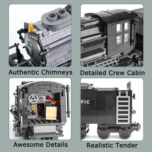 Big Boy Steam Train Model Kit, BIGBOY Locomotive Train Building Blocks Set with