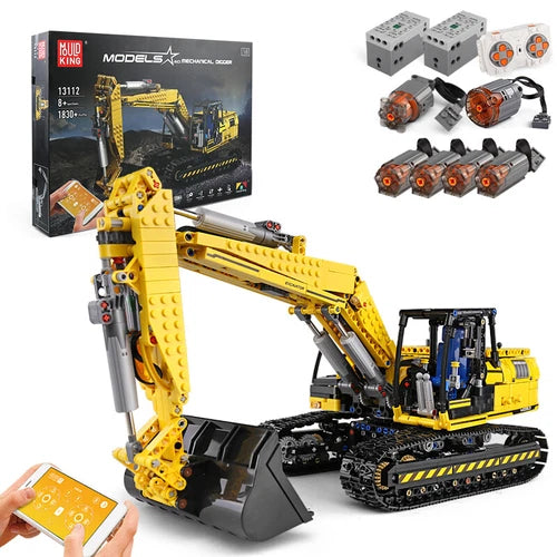 MOULD KING 13112 Excavator APP RC Technic Truck Car Kids Toys Building Block