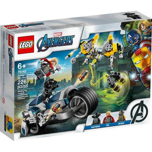 New LEGO Marvel Avengers Speeder Bike Attack 76142 Black Panther Thor Sealed Box