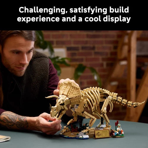 LEGO Jurassic World Dinosaur Fossils: Triceratops - Building Set for Adults, Age