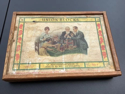 Antique Union Blocks Stone Building Blocks No. 6 - with Design Papers