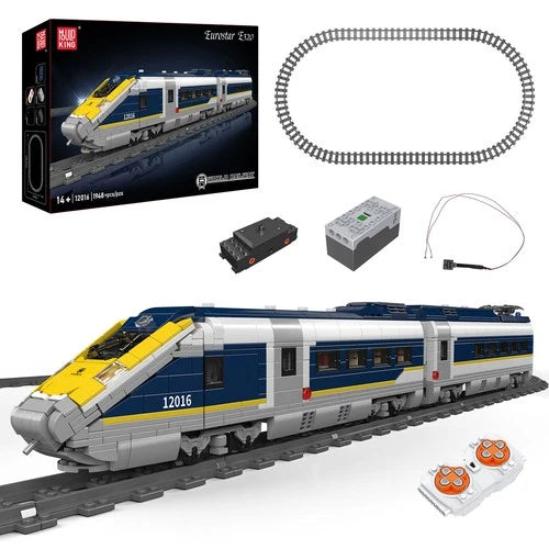 Mould King 12016 Eurostar Rail Car Train Track LED Set Building Block RC Toy