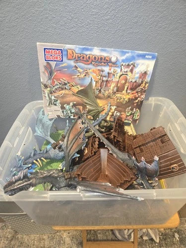 Mega Bloks Dragons Krystal Wars Large Lot Figures Dragons Ships Parts Incomplete