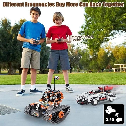 STEM Remote Control Building Kit - 392pcs 3-in-1 Rechargeable Car, Robot & Tank