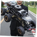 Large Size RC Cars, Rock Crawler RC Truck with 2 Rechargeable 6 Wheels Black