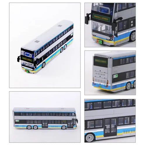 MOC Double-Decker Electric Bus Building Block Model Kit Toy Gift 491 Pcs