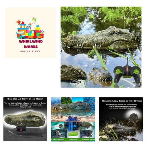 2.4 GHz Remote Control Alligator Head RC Boats for Adults and Kids - Large De...