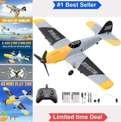 RC Plane Ready to Fly 2.4GHz 3 Channel 6 Axis Gyro Stabilizer For Kids Beginners