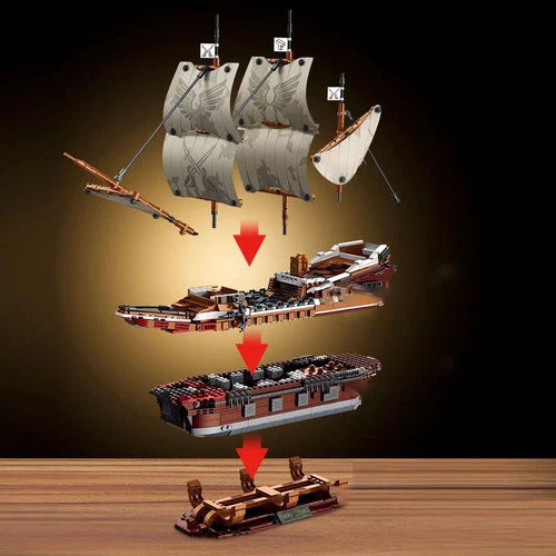 MOC Mayflower Ship Model Building Blocks 2284 Pieces Large Sailing set