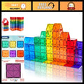 60-Piece 3D Magnetic Building Tiles Set - Super Strong, STEM Educational Blocks,