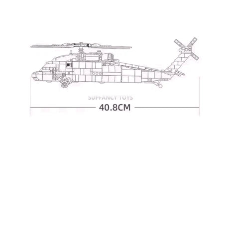 692PCS UH-60L Black Hawk Medical Rescue Helicopter Building Blocks Model
