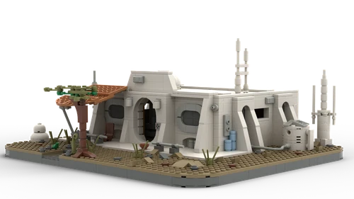 Modubrix Mocs Building Blocks Cabin on Nevarro 875 Pieces Set Bricks Toys Kits