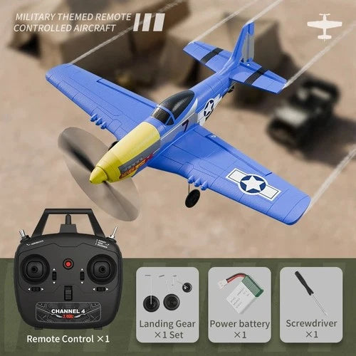 US 2.4G Radio RC Airplane 51 Fighter 4-CH 6-Axis Gyro Remote Aerobatic RTF toy