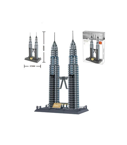 Wange The Petronas Towers of Kuala Lumpur Building Block Set 1175 pcs #5213