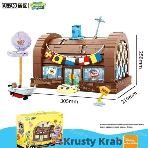 NISB Nickelodeon SpongeBob SquarePants Krusty Krab Licensed Brick Set, 2700 pcs