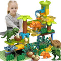 Dinosaur Marble Run Building Blocks Set - 125Pcs STEM Toy for Kids 2-8, Montesso