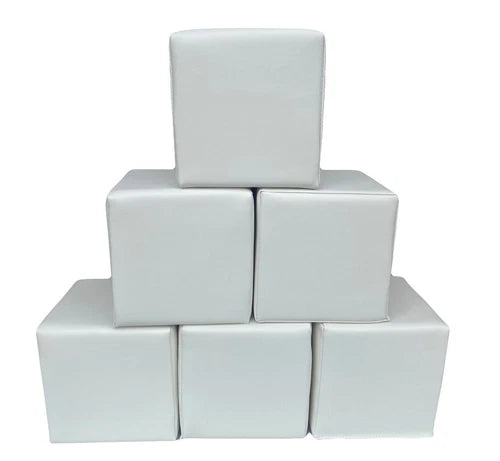 6 Soft Cubes 8'': Educational Soft Play Building Blocks Set for Babies Toddlers