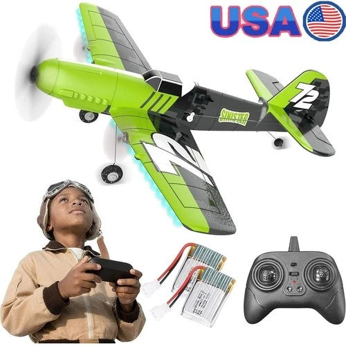 RC Plane Advanced Dual Battery 6-Axis Gyro LED Light Stunt Kids Adults New