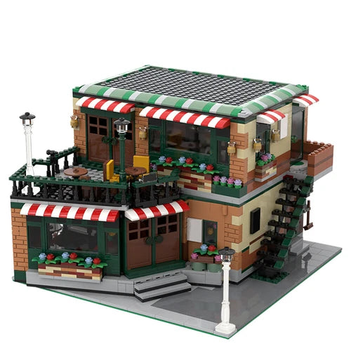 MOC: Modular Building: Cafe & Pub with Interior Building Toys 2258 Pieces