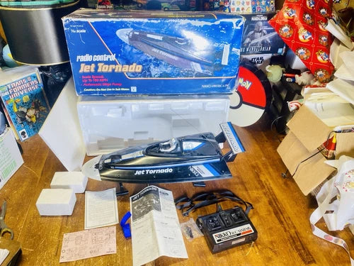 NEW NOB Vintage 1980s Nikko JET TORNADO Radio Remote Control RC Boat 1:10 Toy