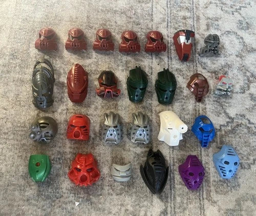 Vintage MEOW Bionicle Bulk Lot 9lbs - Rare Purple Pakari Mask 8538 Muaka Titans