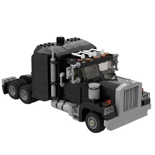Semi Truck and Trailer with Steering System / Interior Building Blocks Set