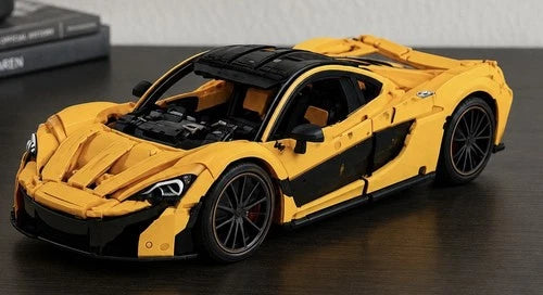 McLaren Style Building Blocks 3893 PCS 1:8 Scale Yellow Supercar Model No Box