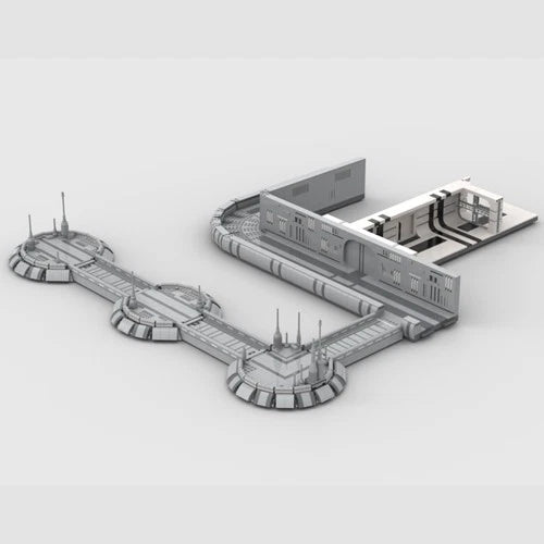 MOC Modular Exterior Corridor System with 4 Entrances 1147pcs DIY Kit