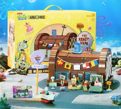 SpongeBob Krusty Krab Restaurant Building Blocks Set in Box Kids toys Gifts
