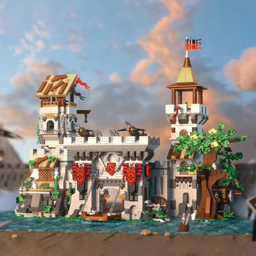 2568PCS Medieval Knight'S Fortress Building Blocks Street View MOC Bricks Model